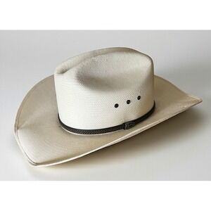 Justin Cowboy Hat 7.5 Beige Stiff Straw 20X Authentic Western Headware